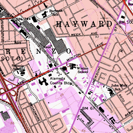 Topographic Map of Winton Middle School, CA