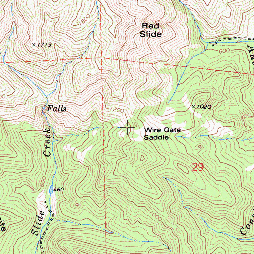 Topographic Map of Wire Gate Saddle, CA