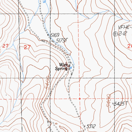 Topographic Map of Wire Spring, CA