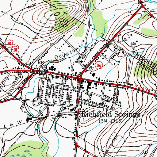 Topographic Map of Gladstone Building, NY