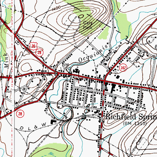 Topographic Map of Saint John's Episcopal Church, NY