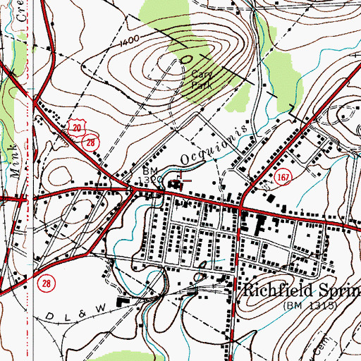 Topographic Map of Richfield Springs Central School, NY