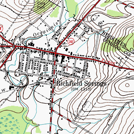 Topographic Map of Town of Richfield Garage, NY