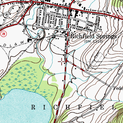 Topographic Map of Richfield Springs Driving Park (historical), NY