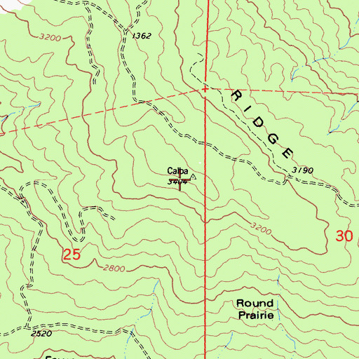 Topographic Map of Wiregrass Ridge, CA