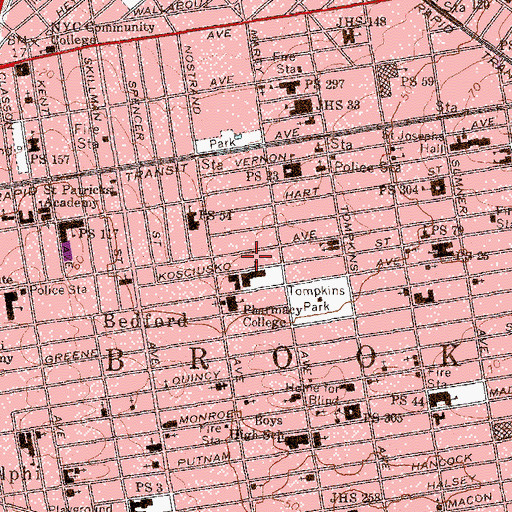 Topographic Map of Kosciuszko Pool, NY