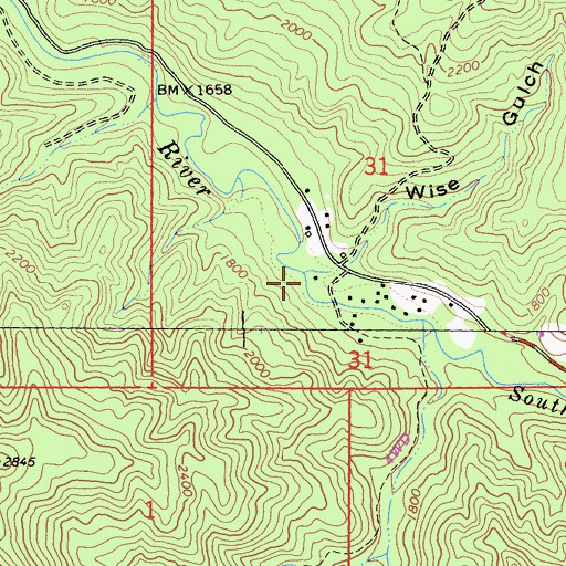 Topographic Map of Wise Gulch, CA