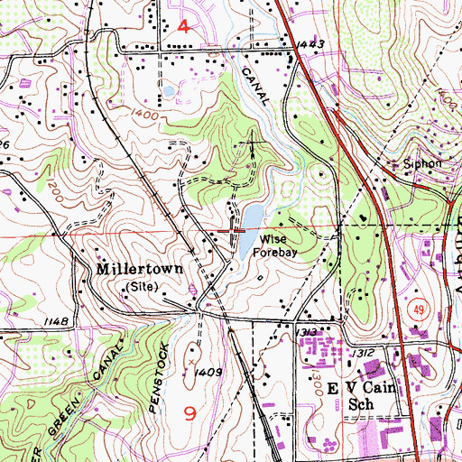 Topographic Map of Wise Forebay, CA