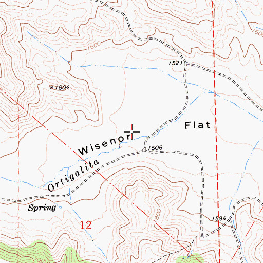 Topographic Map of Wisenor Flat, CA