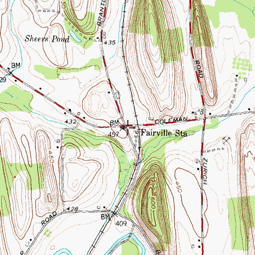 Topographic Map of School Number 2 (historical), NY