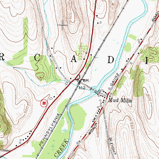 Topographic Map of School Number 3 (historical), NY