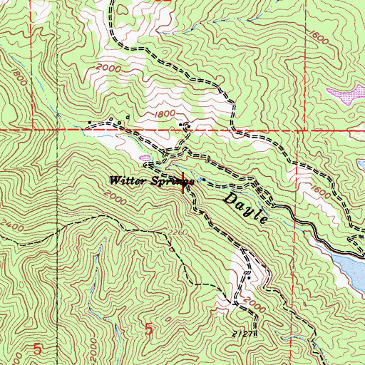 Topographic Map of Witter Springs, CA