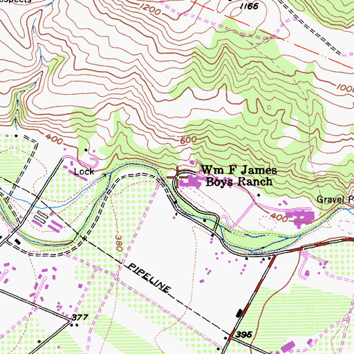 Topographic Map of William F James Boys Ranch, CA