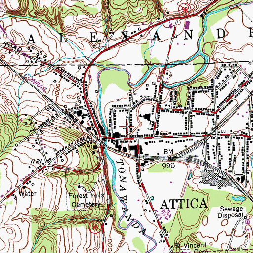 Topographic Map of Saint Paul's Evangelical Church, NY