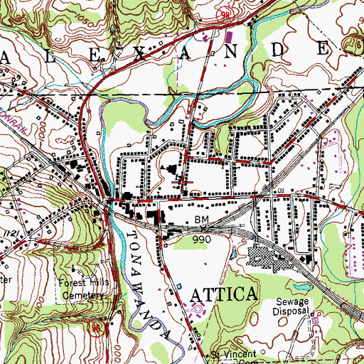 Topographic Map of First Baptist Church, NY