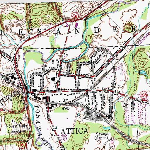 Topographic Map of Saint Vincent's Roman Catholic Church, NY