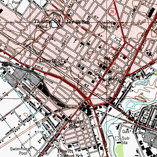 Topographic Map of Capitol Theatre, NY
