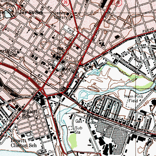 Topographic Map of Rome Fire Department Central Station, NY