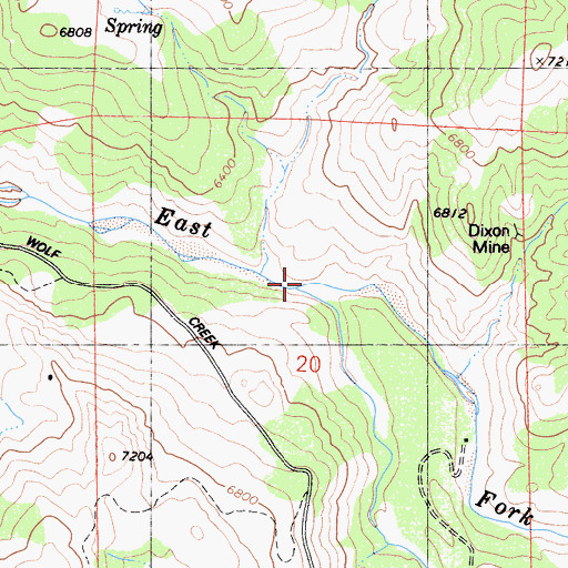 Topographic Map of Wolf Creek, CA