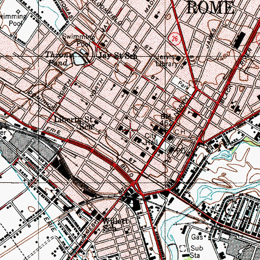 Topographic Map of Saint Mary's Roman Catholic Church, NY