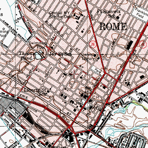 Topographic Map of Ninde Memorial Chapel, NY