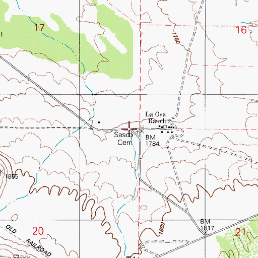 Topographic Map of Sasco Cemetery, AZ