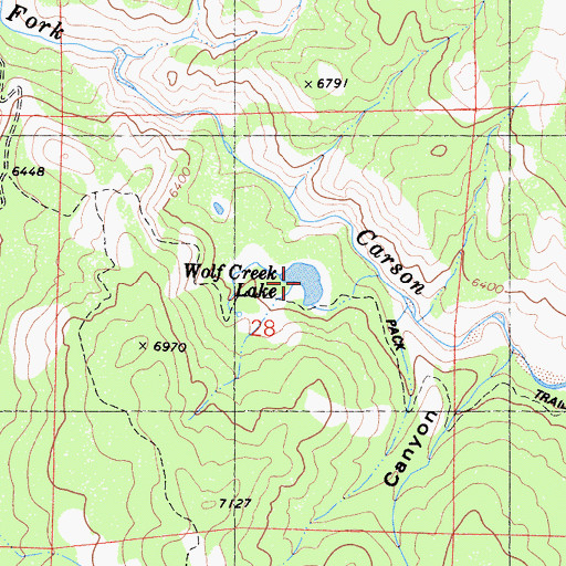Topographic Map of Wolf Creek Lake, CA