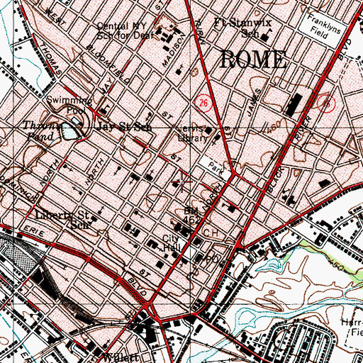 Topographic Map of First Church of Christ Scientist, NY