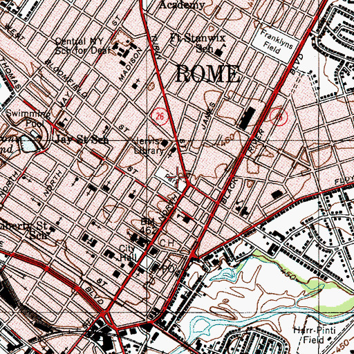 Topographic Map of Fort Stanwix Park, NY