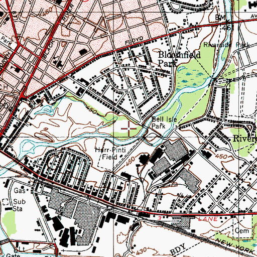 Topographic Map of Staley Upper Elementary School, NY