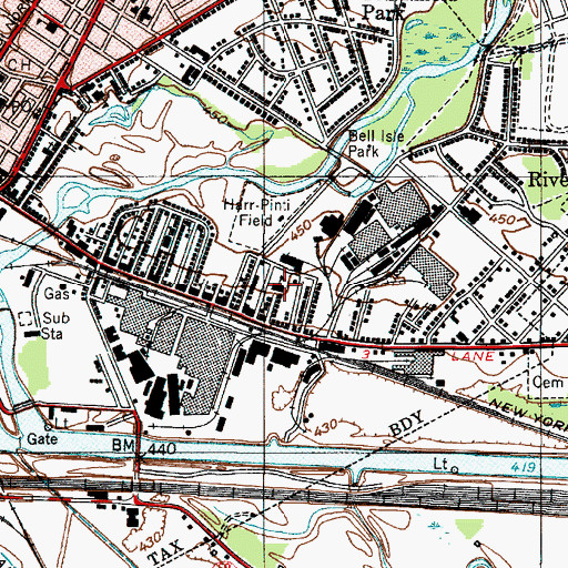 Topographic Map of Columbus Public School (historical), NY