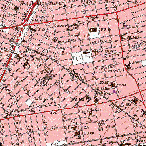 Topographic Map of Lindsay Triangle, NY