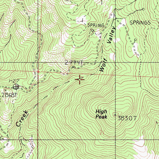 Topographic Map of Wolf Valley, CA