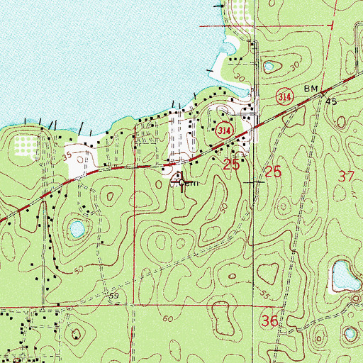 Topographic Map of First Baptist Cemetery, FL