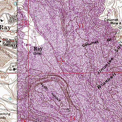 Topographic Map of Calumet Gulch, AZ