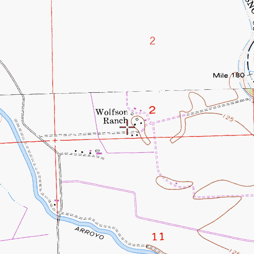 Topographic Map of Wolfson Ranch, CA