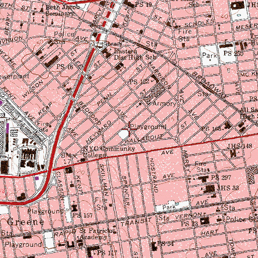 Topographic Map of Middleton Playground, NY