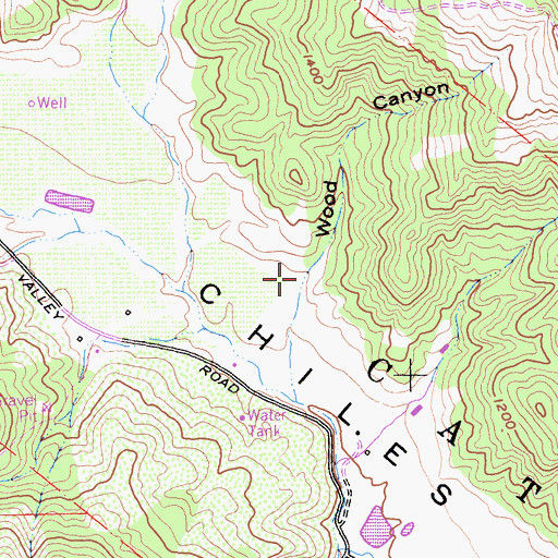 Topographic Map of Wood Canyon, CA