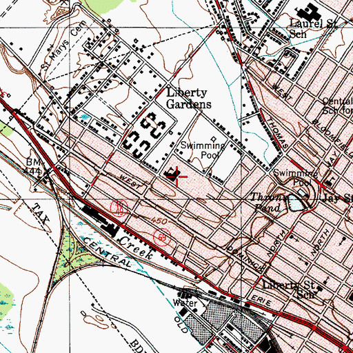 Topographic Map of Gansevoort Elementary School, NY