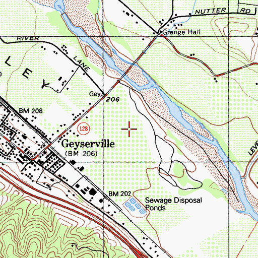 Topographic Map of Wood Creek, CA