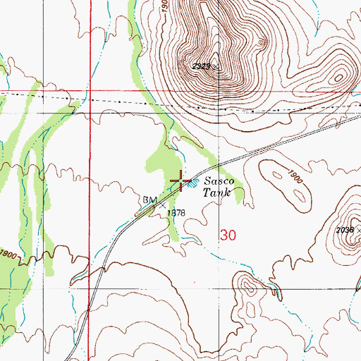 Topographic Map of Sasco Tank, AZ