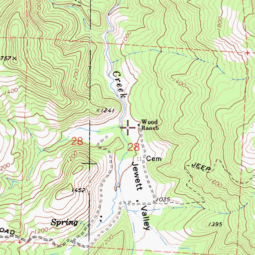 Topographic Map of Wood Ranch, CA
