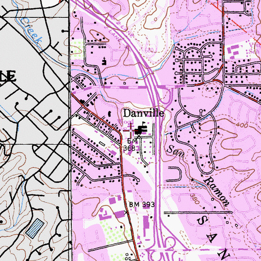 Topographic Map of Charlotte Wood Middle School, CA