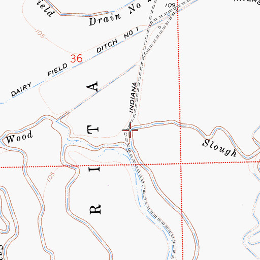 Topographic Map of Wood Slough, CA