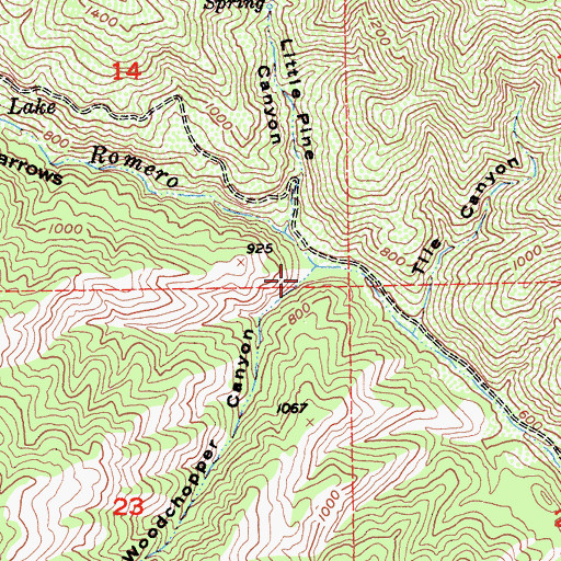 Topographic Map of Woodchopper Canyon, CA