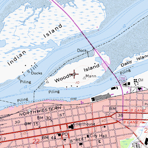 Topographic Map of Woodley Island, CA