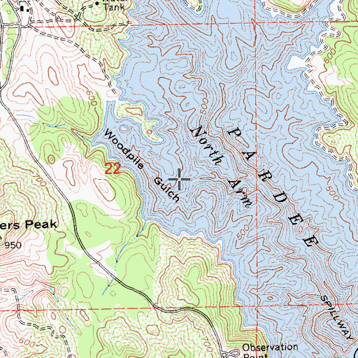Topographic Map of Woodpile Gulch, CA