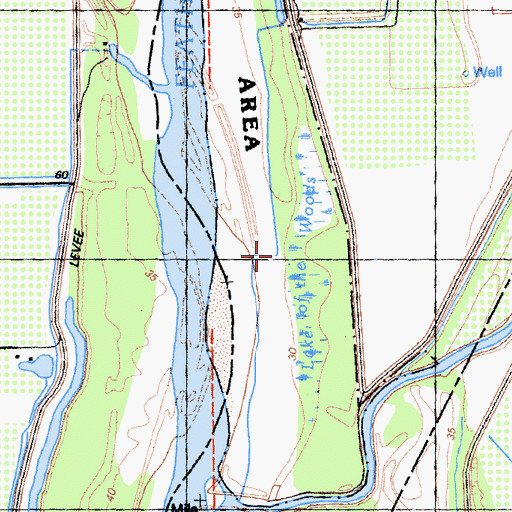Topographic Map of Lake of The Woods, CA