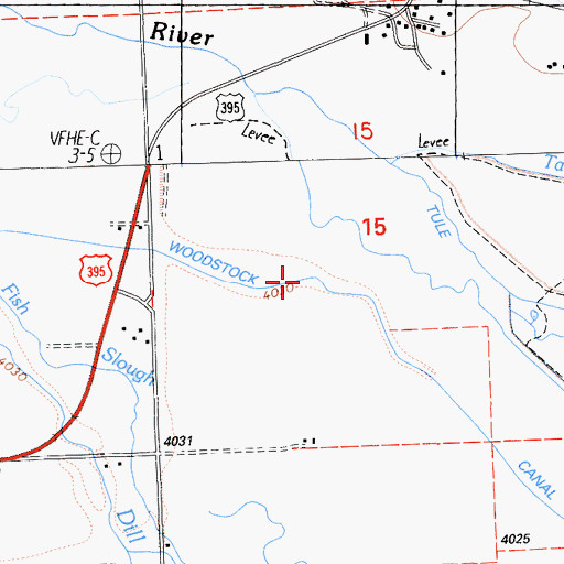 Topographic Map of Woodstock Canal, CA