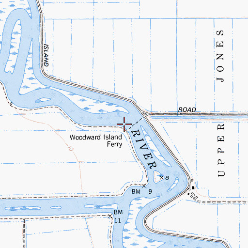 Topographic Map of Woodward Island Ferry, CA